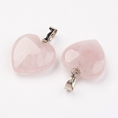 Natural Rose Quartz Pendants G-E467-03E-FF-1