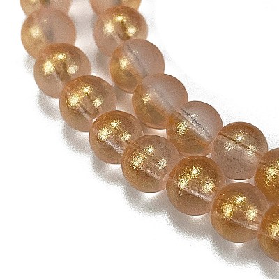 Frosted Transparent Glass Bead Strands GLAA-P065-6mm-02-1