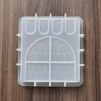 DIY Square with Rampart Pattern Candle Silicone Molds DIY-G113-09B-1