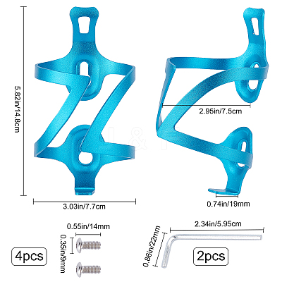 Aluminum Alloy Bicycle Drink Water Bottle Cup Holder Cage AJEW-WH0143-30E-1