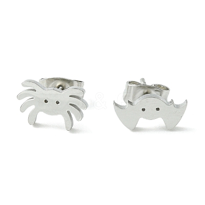 Non-Tarnish Cute Little Animal Theme 304 Stainless Steel Stud Earrings EJEW-B041-04F-P-1