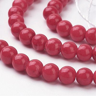 Natural Mashan Jade Round Beads Strands G-D263-4mm-XS31-1