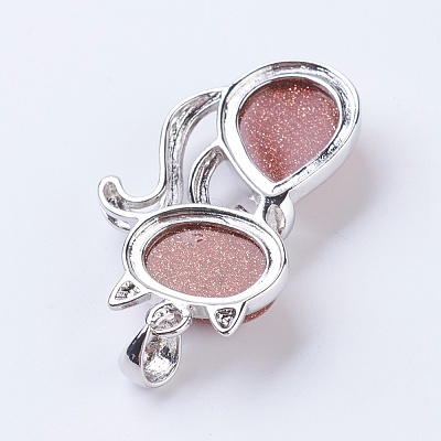 Synthetic Goldstone Kitten Pendants G-P352-B04-1