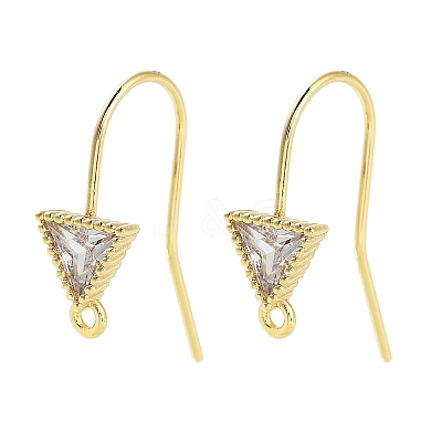 Brass Micro Pave Cubic Zirconia Earrings Findings EJEW-B063-05G-01-1