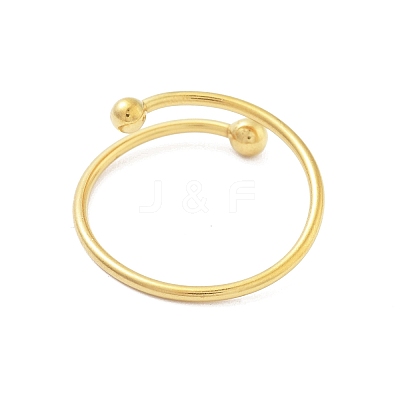304 Stainless Steel Round Wrap Open Cuff Rings for Women Men RJEW-Z071-01G-1