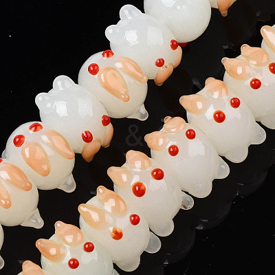Handmade Bumpy Lampwork Beads Strands LAMP-T017-01C-1