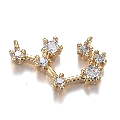 Brass Micro Clear Cubic Zirconia Pendants ZIRC-F120-019G-1