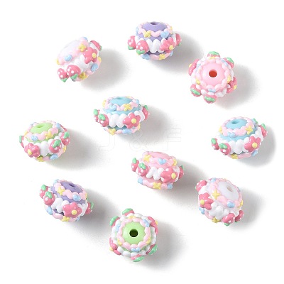 10Pcs 5 Colors Opaque Acrylic Beads MACR-FS0002-35-1