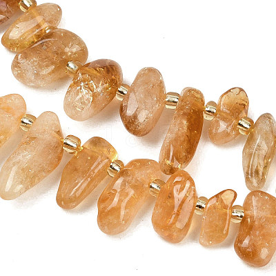Heated Natural Citrine Beads Strands G-L657-F01-01-1