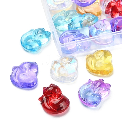 30Pcs 6 Colors Transparent Spray Painted Glass Pendants GLAA-FS0001-28-1