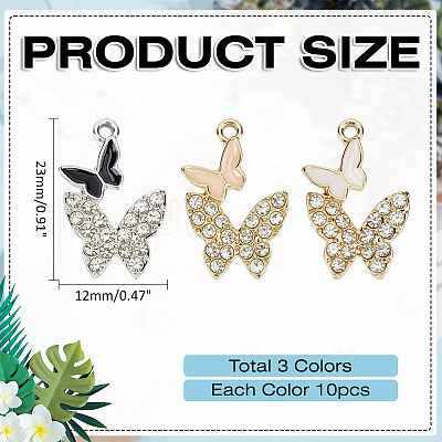 30Pcs 3 Colors Alloy Enamel Pendants FIND-ME0002-09-1
