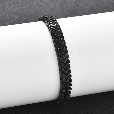 304 Stainless Steel Wheat Chain Bracelets for Men Women BJEW-Q038-01EB-1