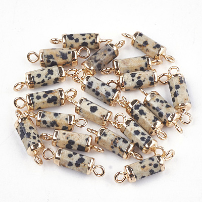 Electroplate Natural Dalmatian Jasper Links connectors G-S344-01D-1