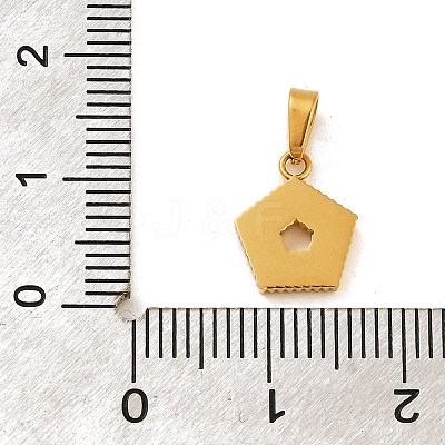 Ion Plating(IP) 304 Stainless Steel Micro Pave Cubic Zirconia Pendants STAS-H228-04G-07-1