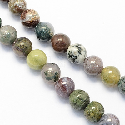 Round Natural Indian Agate Beads Strands X-G-S122-4mm-1