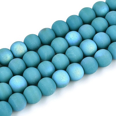 Frosted Opaque Glass Beads Strands GLAA-T032-P6mm-MBB13A-1