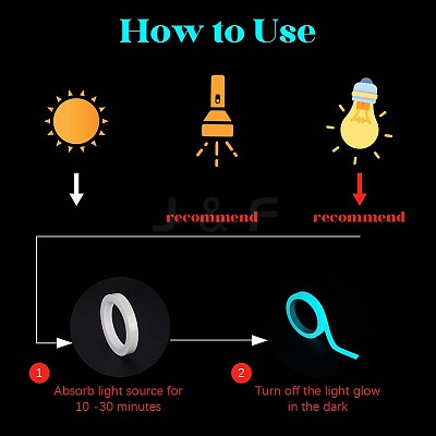 10M Luminous PET Adhesive Tape for Stage AJEW-SP0002-35B-01-1