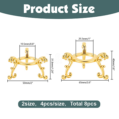 10Pcs Alloy Mineral Display Holder ODIS-AR0001-21-1