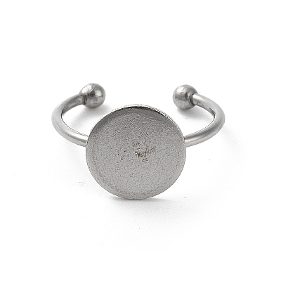 Non-Tarnish Adjustable 304 Stainless Steel Finger Rings Components STAS-K278-04D-P-1