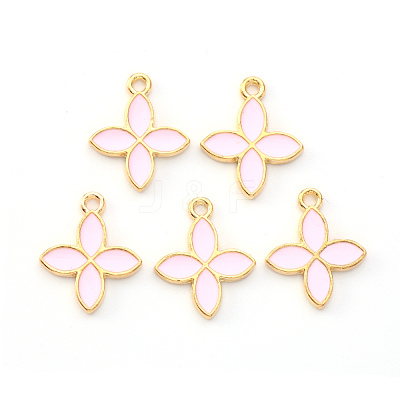 Light Gold Plated Alloy Enamel Pendants X-ENAM-R136-15B-1