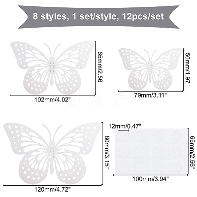 8 Sets 8 Styles Paper Wall Stickers DIY-CA0002-33-1