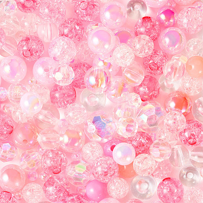 Transparent & Opaque Acrylic Bead OACR-TAC0002-08B-1