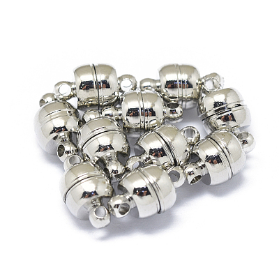 Rack Plating Brass Magnetic Clasps with Loops KK-F801-06-P-1