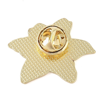 Flower Golden Enamel Pins JEWB-K012-07B-G-1