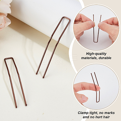 30Pcs Spray Painted 304 Stainless Steel Hair Forks for Women OHAR-GA0001-12B-1
