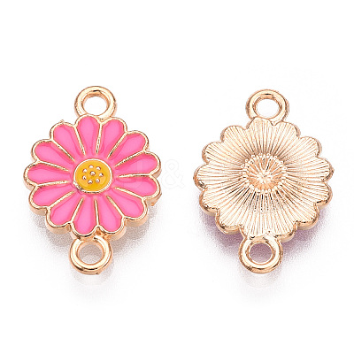 Zinc Alloy Enamel Sunflower Connector Charms ENAM-E011-01KCG-06-1