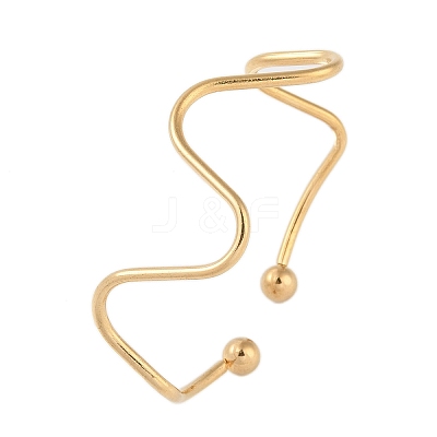 Ion Plating(IP) 304 Stainless Steel Irregular Circle Open Cuff Bangles STAS-S125-09G-1