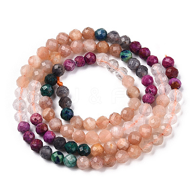 Natural & Synthetic Mixed Gemstone Beads Strands G-D080-A01-01-11-1