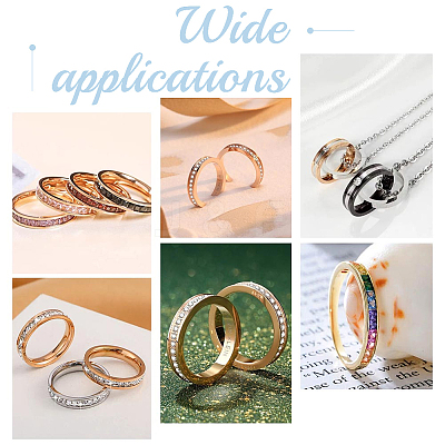 14Pcs 7 Size Crystal Rhinestone Grooved Finger Ring RJEW-UN0002-55EB-1