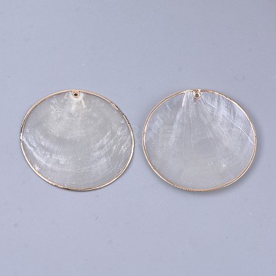 Natural Capiz Shell Big Pendants SHEL-S274-89-1