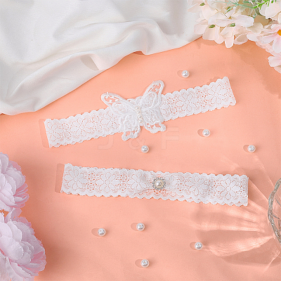 1 Set Butterfly Polyester Garter Leg Ring Sets DIY-OC0013-43A-1