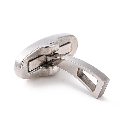 304 Stainless Steel Cufflinks Findings STAS-B029-01-1