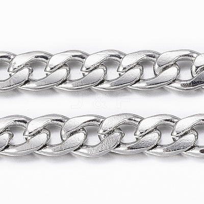 Non-Tarnish 3.28 Feet 304 Stainless Steel Cuban Link Chains X-CHS-H009-14P-1