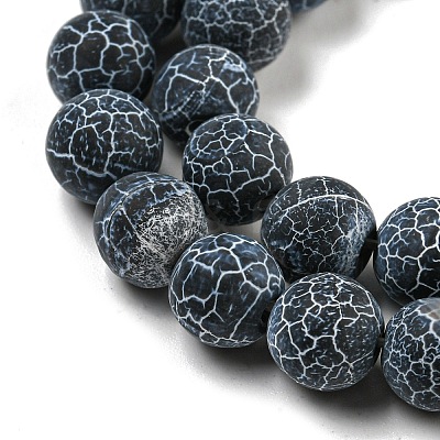 Natural Weathered Agate/Crackle Agate Beads Strands X-G-SR8MM-63-1