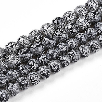 Transparent Baking Paint Glass Beads Strands X-DGLA-N009-8mm-10-1