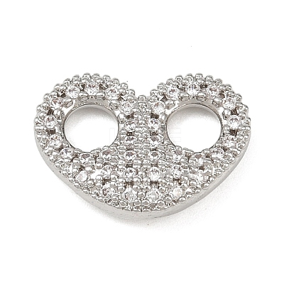 Brass Micro Pave Clear Cubic Zirconia Links Connector Charms LS-KK-K413-06P-1