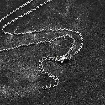 Non-Tarnish 304 Stainless Steel Cable Chain Necklace X-STAS-T040-PJ204-80-1