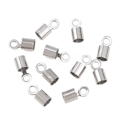 304 Stainless Steel Fold Over Crimp Cord Ends STAS-P434-05D-P-1