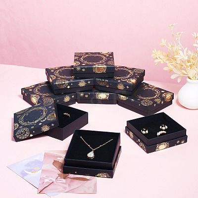10Pcs Sun Moon Star Printed Cardboard Gift Boxes CBOX-TA0001-21B-1