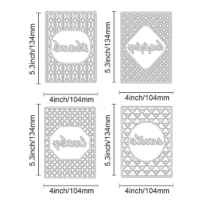 4Pcs 4 Styles Carbon Steel Cutting Dies Stencils DIY-DM0001-95-1