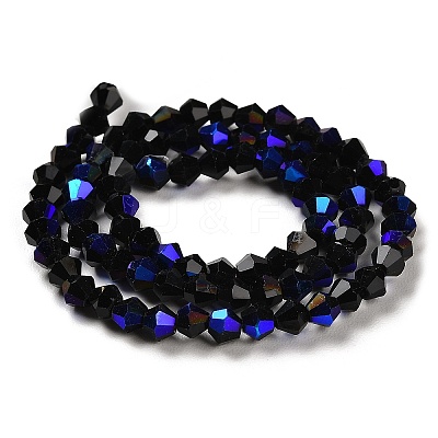 Transparent Electroplate Glass Beads Strands GLAA-F029-3mm-D02-1