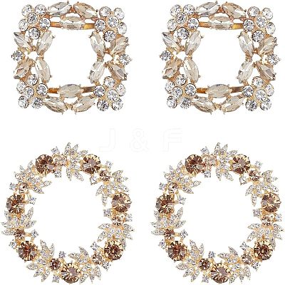 4Pcs 2 Style Alloy Shoes Buckle Clips ALRI-FG0001-02-1