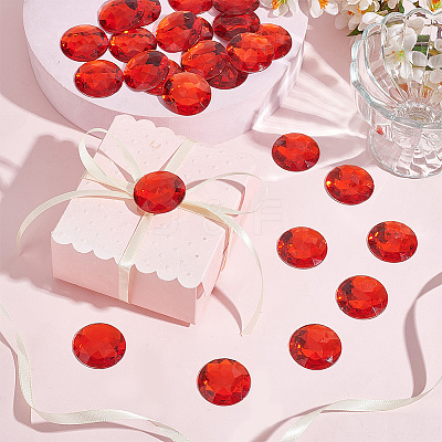 50Pcs Flat Back Acrylic Rhinestone Cabochons OACR-OC0001-15B-1