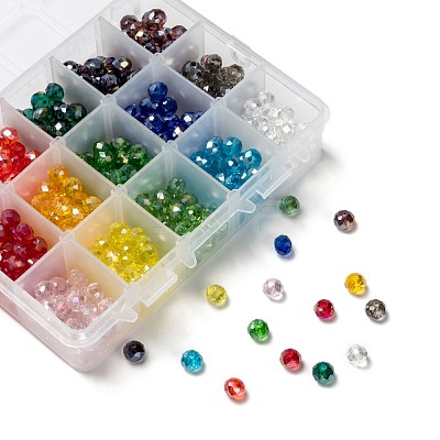 15 Colors Electroplate Glass Beads EGLA-JP0002-02B-8mm-1