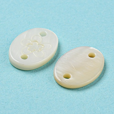 Natural Freshwater Shell Connector Charms SHEL-Q026-01-1