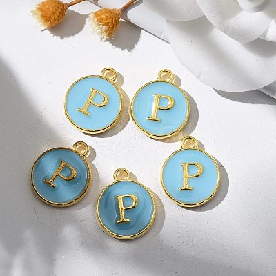 Golden Plated Alloy Enamel Charms ENAM-S118-04P-1